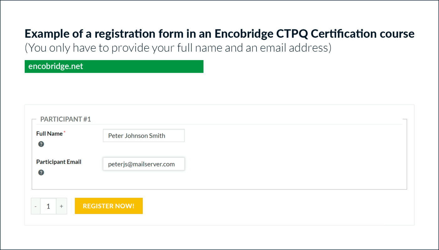 03 Registration form to take a CTPQ certification course at Encobridge_CTQP Certification FDOT-Construction Training Qualification Program